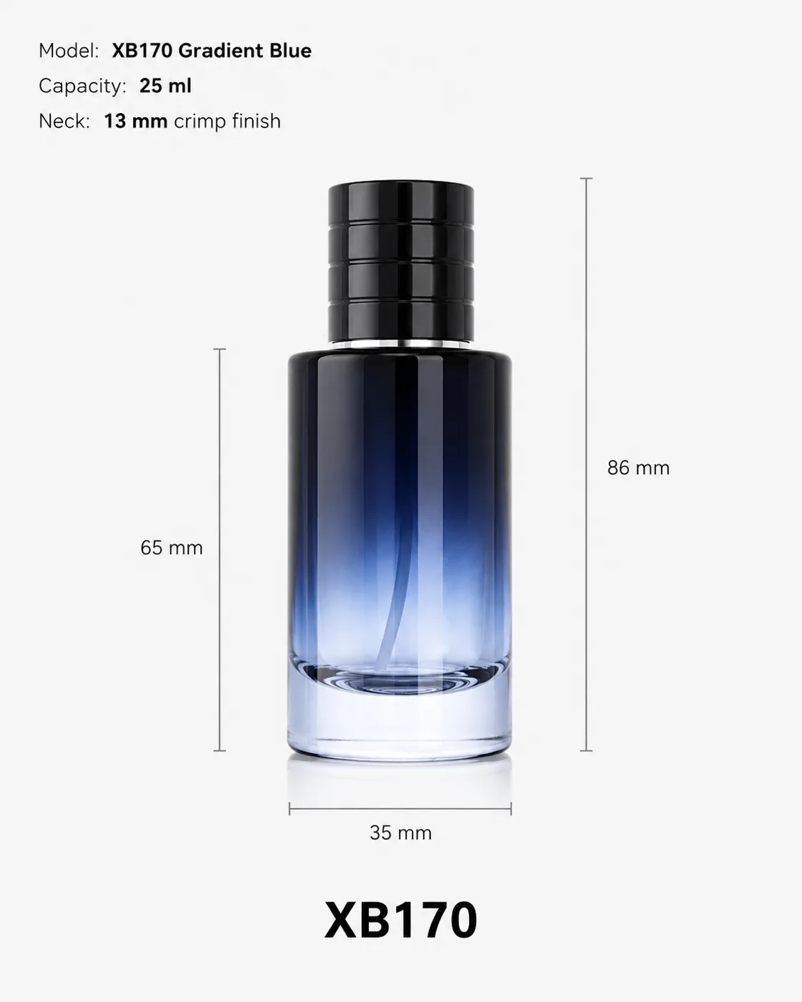 XB170 Gradient Blue perfume bottle